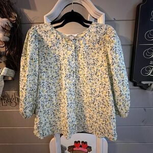 H&M Yellow and Blue Floral Blouse